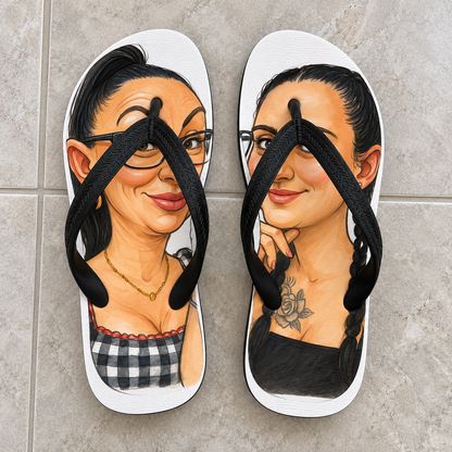 Caricature Thongs/ Flip-Flops