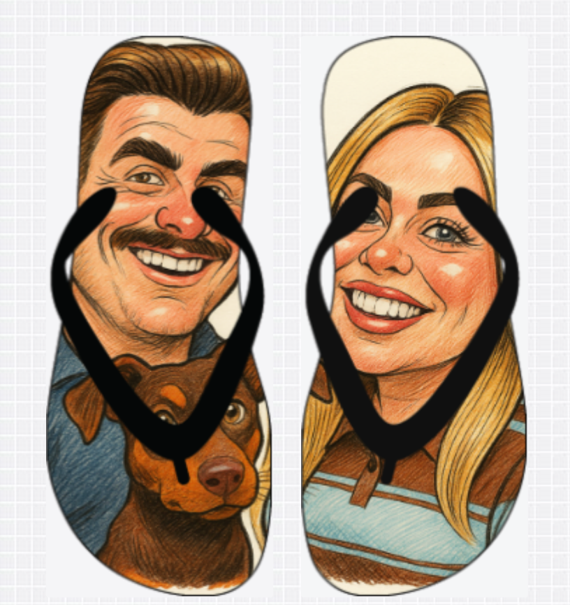 Caricature Thongs/ Flip-Flops