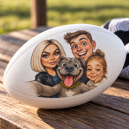 Caricature Rugby Ball